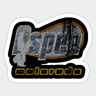 Aspen Colorado heavily distressed design logo Sticker